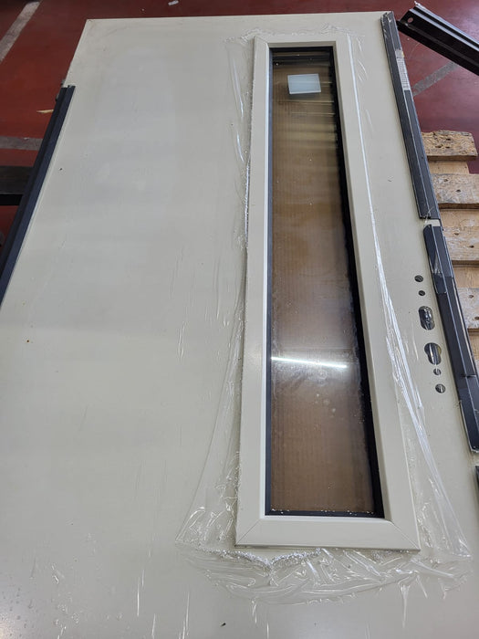 Polydeur / Polynorm deur met ruit, wit, 87 x 206 cm