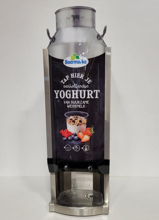 Boermarke yoghurttap, zwart / RVS, B x D x H 36 x 56 x 96 cm.