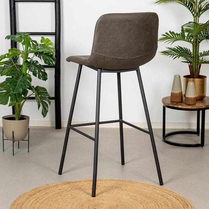 Bronx71 Denver barkruk, antraciet ecoleer