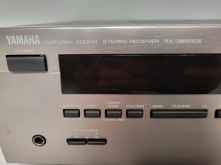 Yamaha RX-385 rds versterker, zilver, B x D x H 43 x 26 x 13