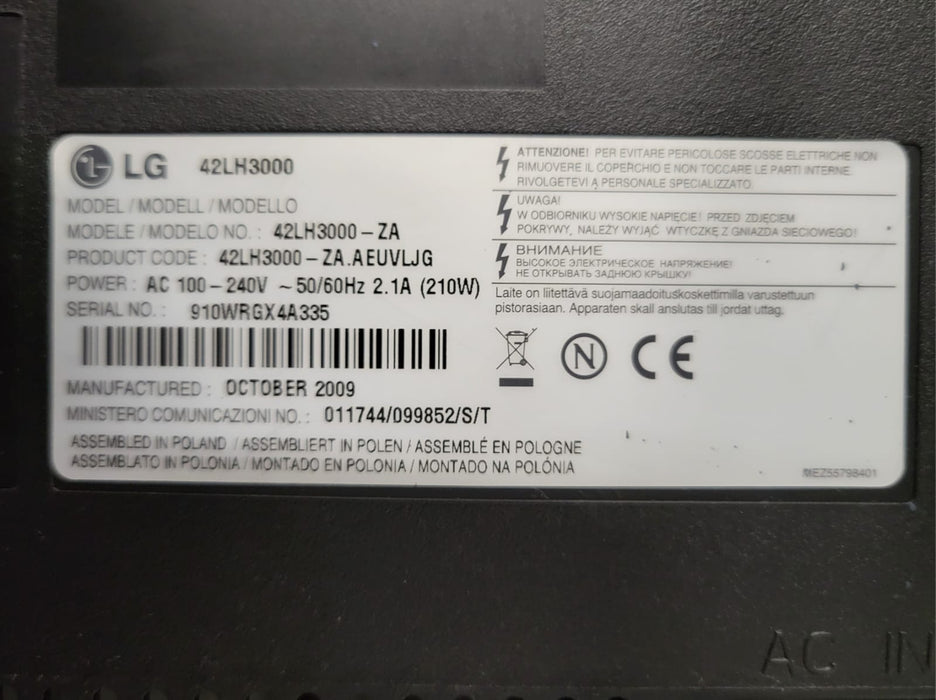 LG 42LH3000 televisie, zwart, 42 inch