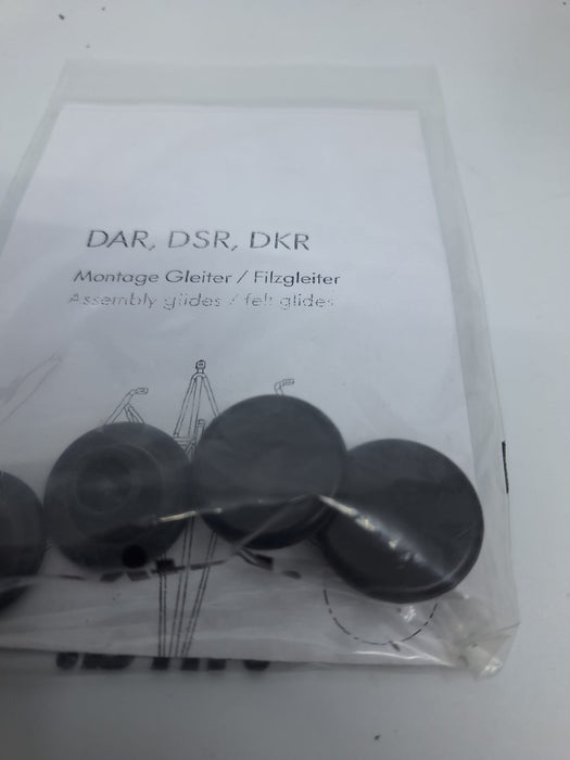 Vitra DAR voetdopjes, glad, zwart