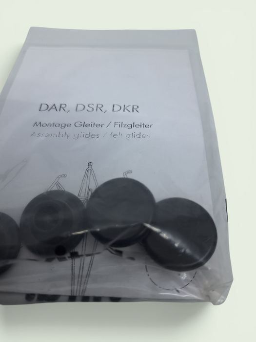 Vitra DAR voetdopjes, glad, zwart