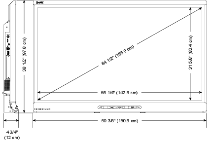 AHA CSLCD-65D whiteboard / touch screen, zwart, 65 inch