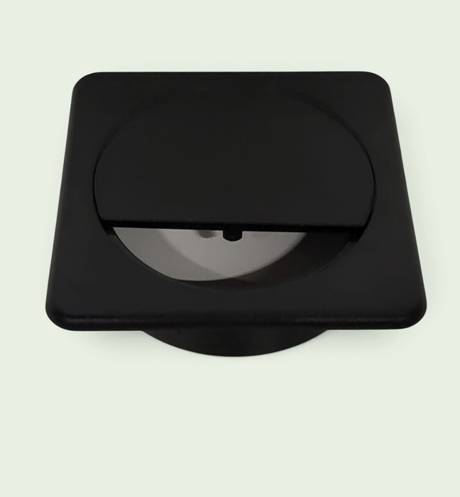Kabeldoorvoer	, zwart kunststof, H 22 mm, diameter 80 mm