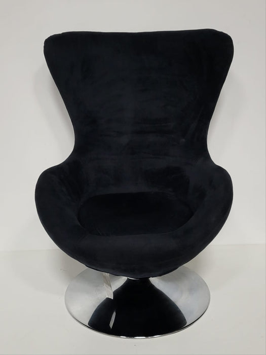 VidaXL draaifauteuil, stof/zwart, B x D x H 64 x 64 x 86 cm.