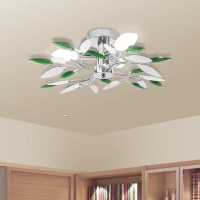 VidaXL plafondlamp, wit en groen kristal