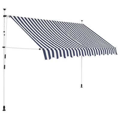 VidaXl luifel, blauw / wit gestreept, breedte 300 cm