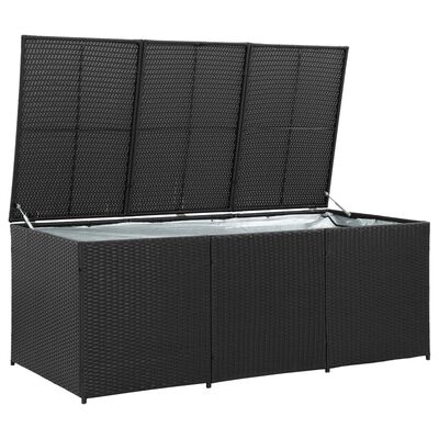 VidaXL tuinbox, zwart rattan, 180 x 90 x 70 cm