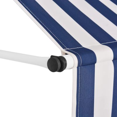 VidaXl luifel, blauw / wit gestreept, breedte 300 cm