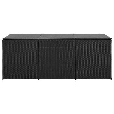 VidaXL tuinbox, zwart rattan, 180 x 90 x 70 cm