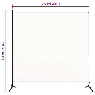 VidaXL kamerscherm met 1 paneel, wit, 175 x 180 cm