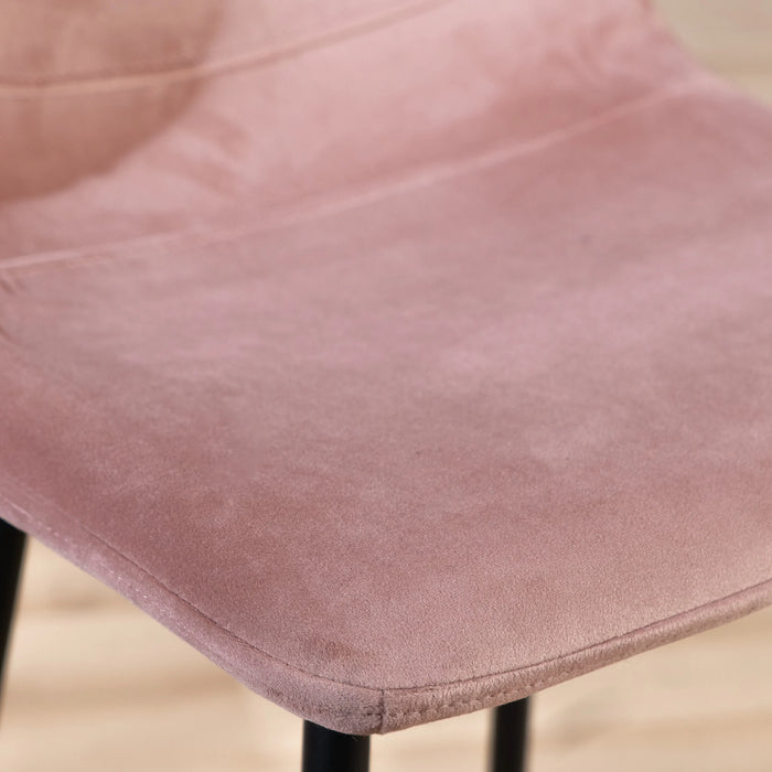 Bronx71 Denver barkruk, roze velvet, 46 x 48 x 106 cm