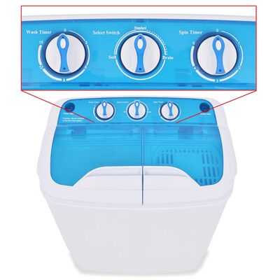 VidaXL wasmachine, wit / blauw, 5,6 kg