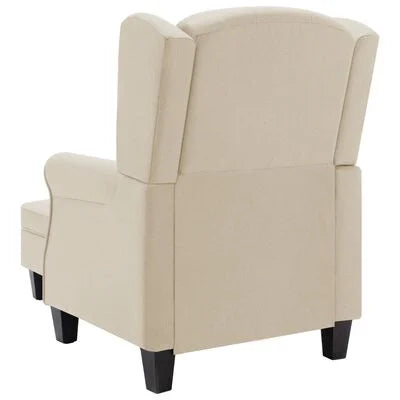 VidaXL fauteuil met voetensteun, creme