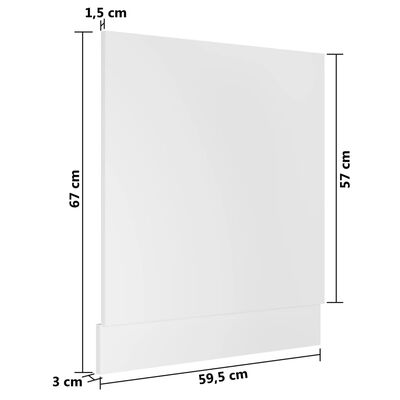 VidaXL vaatwasserpaneel, wit / hout, 59,5 x 3 x 67 cm