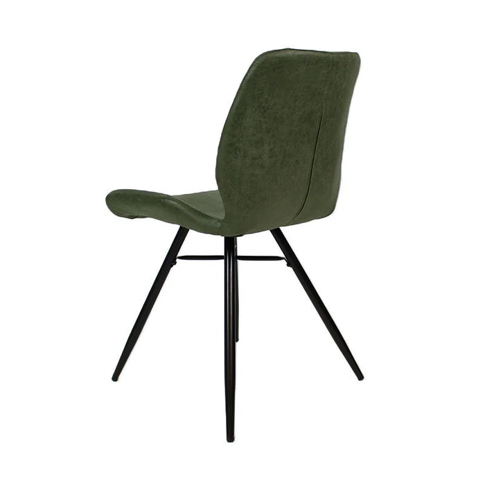 Bronx71 Jacksonville eetkamerstoel, olijfgroen ecoleer, 45,5 x 55 x 81,5 cm