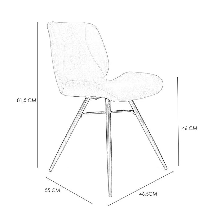 Bronx71 Jacksonville eetkamerstoel, olijfgroen ecoleer, 45,5 x 55 x 81,5 cm
