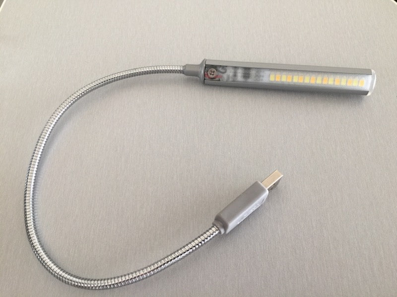 USB LED lampje, 10 stuks, 2 lichtstanden, zilver, 42 cm lang