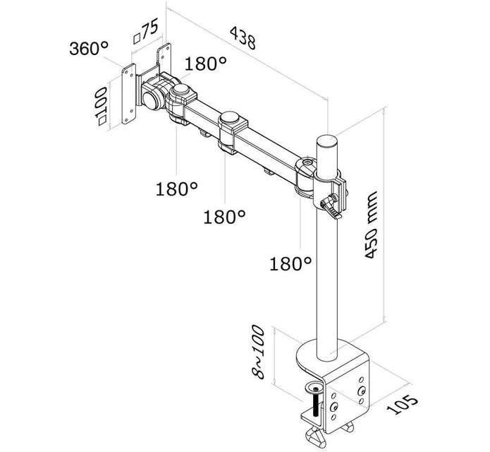 Newstar FPMA-D960 monitorarm, zwart