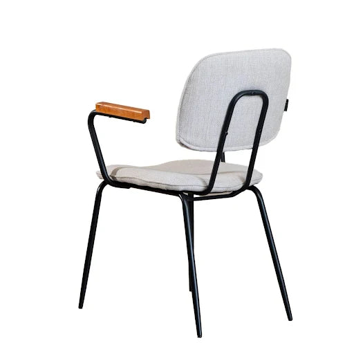Rustic & Bear kantinestoel, model Sandefjord, beige stof, 59,5 x 57 x 66 cm