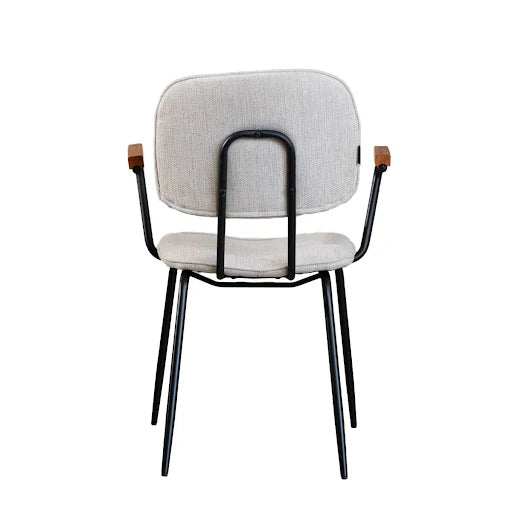 Rustic & Bear kantinestoel, model Sandefjord, beige stof, 59,5 x 57 x 66 cm