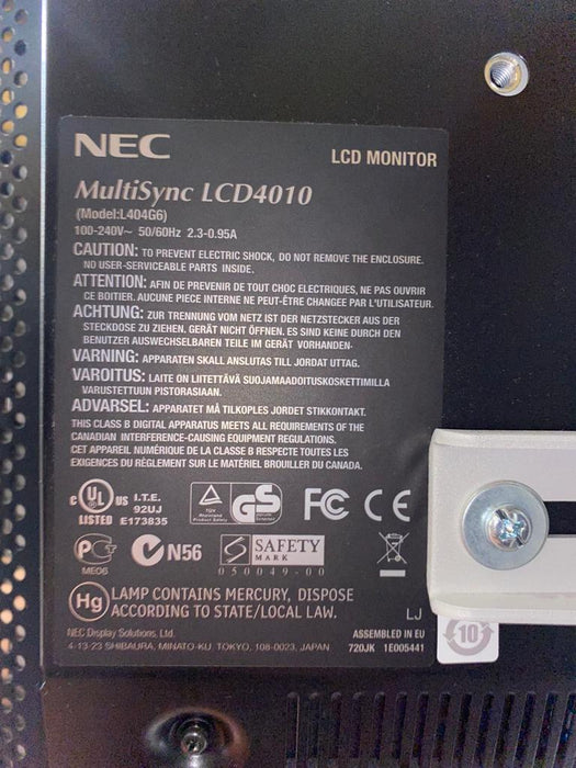 NEC LCD monitor, verrijdbare standaard, 40 inch, 209 cm hoog