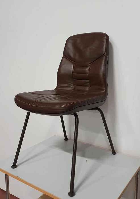 Albert Stoll Giroflex AG design stoel, bruin leder