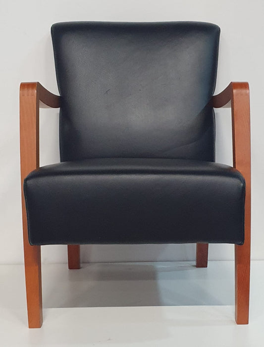 Skalma fauteuil, zwart, leder, design